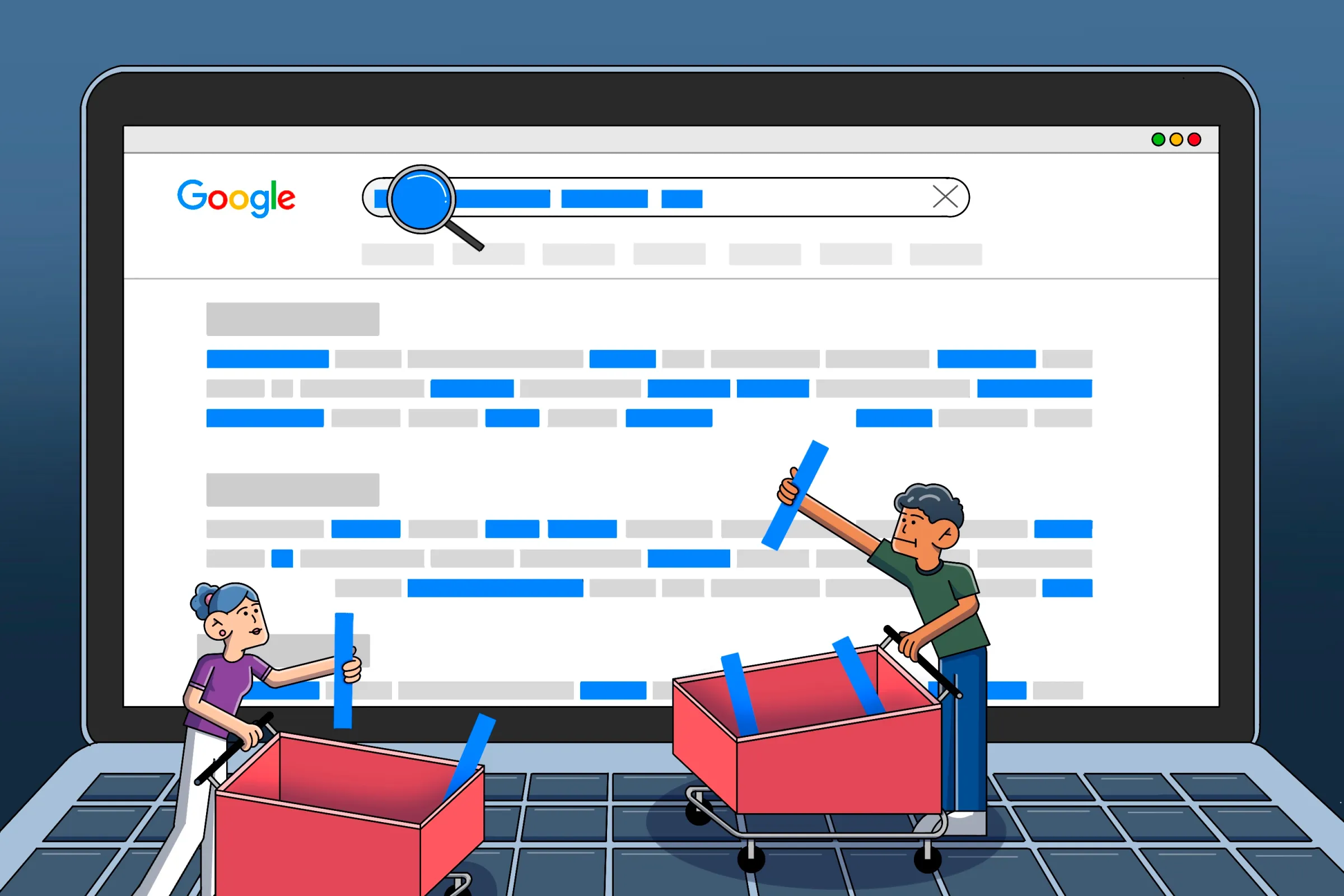 Dijital pazarlama ve ROI illüstrasyonu